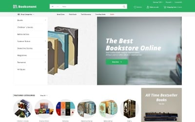 Booksment - Дизайн интернет-магазина PrestaShop
