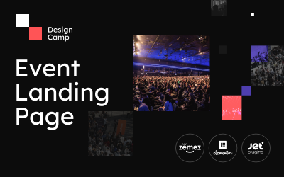 DesignCamp - Modern Event Landing Page Platform WordPress Theme Tema WordPress №90623