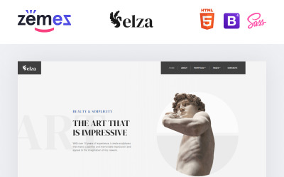 Elza - webbplats för mall för skulptör flersidig