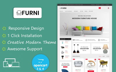 Furni – OpenCart 4 ve OpenCart 3 Uyumlu Mobilya Şablonu