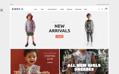 Kidsy - Magento motiv pro elektronický obchod s dětským oblečením