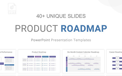 Modèle PowerPoint de feuille de route du produit
