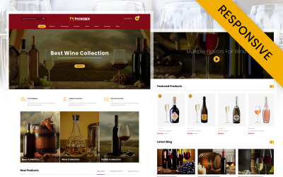PeriWinkle - 葡萄酒和啤酒商店 OpenCart 响应模板
