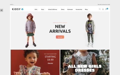 Responsive Kidsy - Children`s Clothing Ecommerce Magento Theme #90677