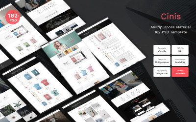 Reszponzív Cinis - Multipurpose Material 162 PSD Template PSD sablon 90639