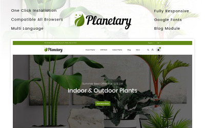 Reszponzív Planetary - Plants Store PrestaShop sablon 90652