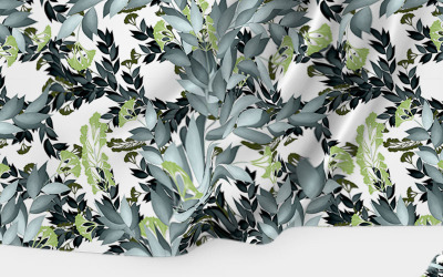 Beautiful illustration of hand drawn flowery seamless branches Pattern #90782