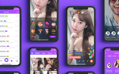 Elementy UI TOMO Video Live-streaming app UI Kit #90748
