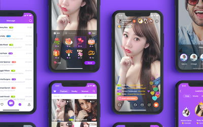 TOMO Video Live Streaming Mobile App UI elemei