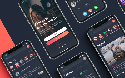 Zingo Social - Elementos de interface do usuário do aplicativo móvel