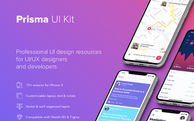 Prisma – mobilalkalmazás felhasználói felület elemei