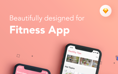 Zestaw UI aplikacji mobilnej Yoga Fitness