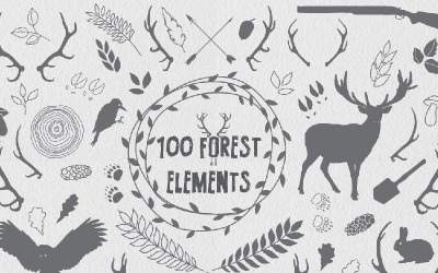 100 Forest Elements - Illustration