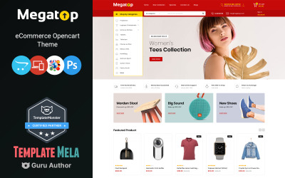 Megatop - Multifunctionele OpenCart-sjabloon