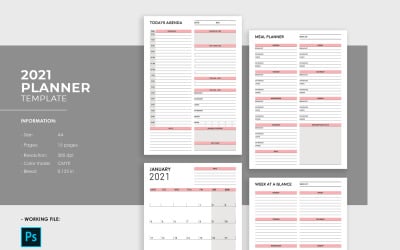 Sistec Daily Planner Calendar Design - Corporate Identity Template