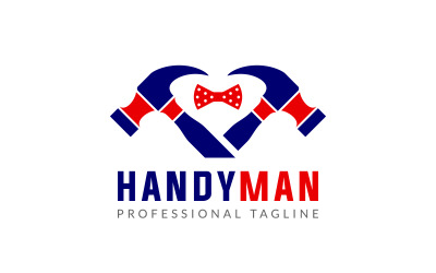 Outil de construction réparant la création de logo homme bricoleur