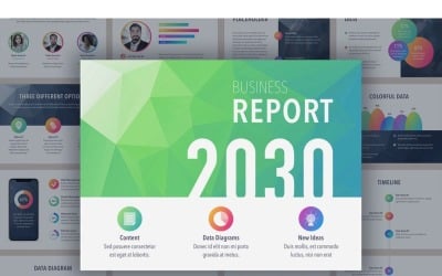 Business Report Colorite PowerPoint template
