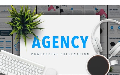 Modelo de PowerPoint de apresentação de agência