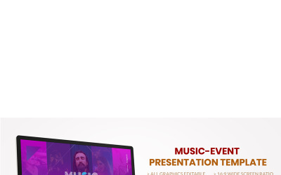 Modelo de PowerPoint de evento de música