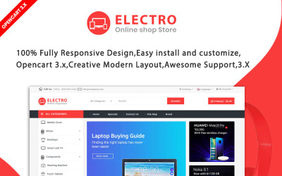 Plantilla OpenCart "Electro The Best Electronics" #91114