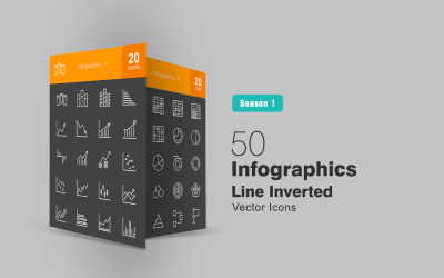 40 Infographics vonal fordított ikonkészlet
