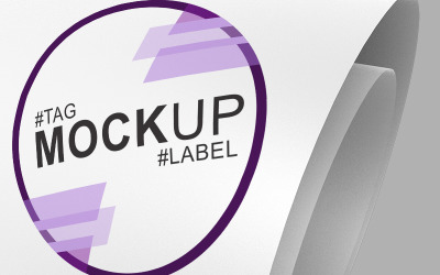 Logo or label on a curled paper Product Mockup 91236