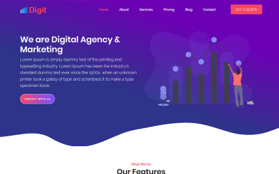 Modello di Landing Page #91214 "Digit"