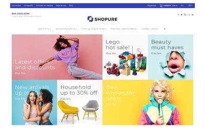 "Shopure - Wholesale Store" - адаптивний PrestaShop шаблон №91269