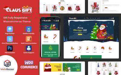 Tema WooCommerce "Clausgift - Christmas Gift Responsive" #91275