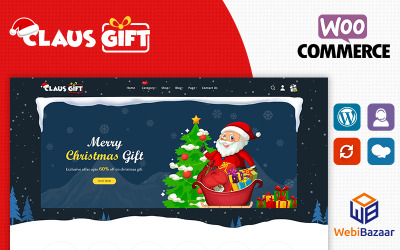 Tema WooCommerce Responsive #91275 "Clausgift - Christmas Gift Responsive"