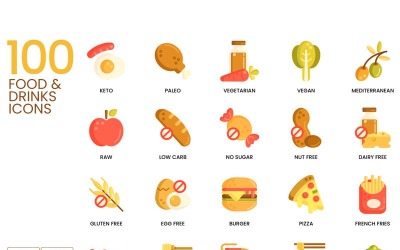 100 étel _ ital ikon - karamell sorozat készlet