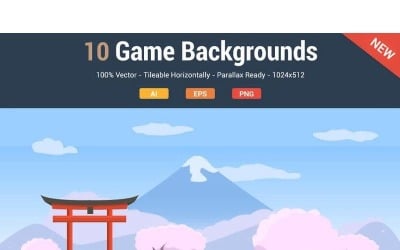 10 Fresh Game Backgrounds Icon Set