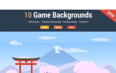 10 friss játék hátterek ikon készlet