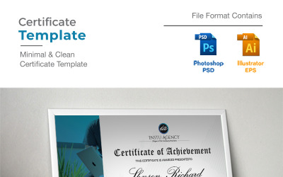 Modèle de certificat de récompense moderne