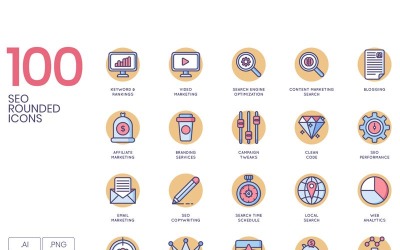 100 SEO图标-奶油硬糖系列集