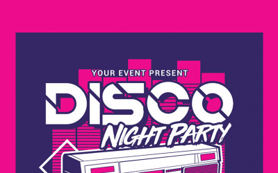Disco Night Party - modelo de identidade corporativa