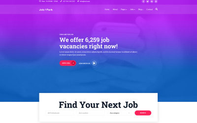HTML responzivní šablona webu Jobpark