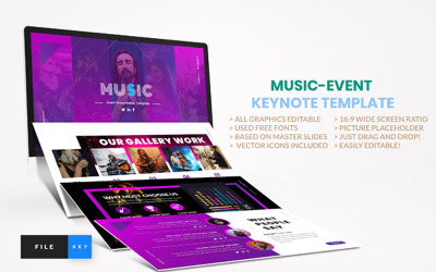 Template Keynote #91570 "Music - Event - Keynote template"