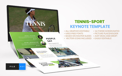 Теннис - Спорт - Шаблон Keynote