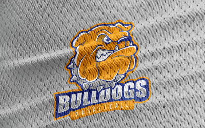 Modello di logo sportivo bulldog
