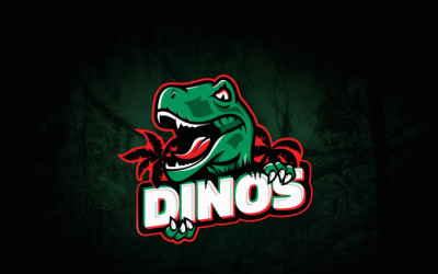 Modello di logo sportivo Dinos