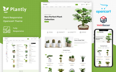 Plantly - шаблон OpenCart для растений и питомников