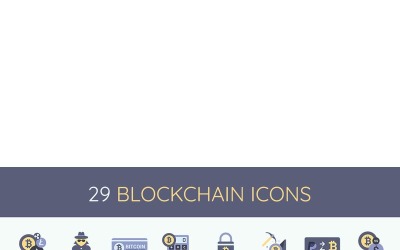 29 conjunto de iconos de blockchain