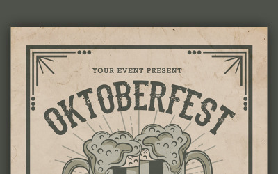 Folleto de la fiesta de Oktoberfest - Plantilla de identidad corporativa