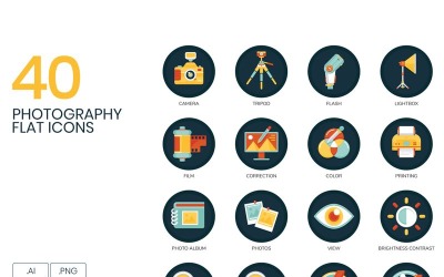 40 fotograferingsikoner