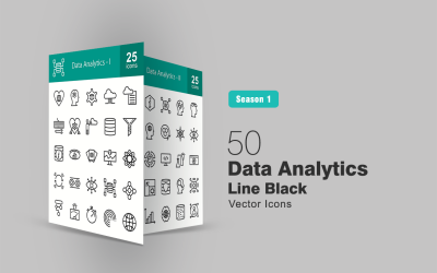 50 Ikonuppsättning för dataanalys