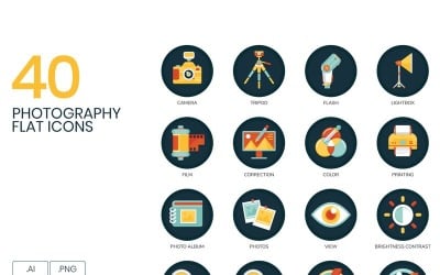40 Photography Icons Set