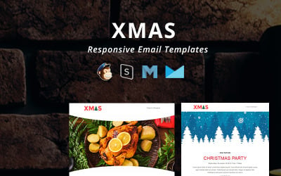 X-MAS - Kerst responsieve e-mail nieuwsbriefsjabloon