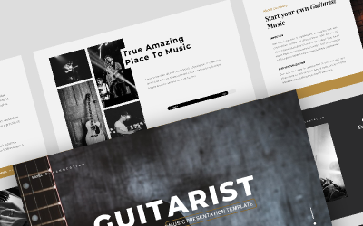 Gitarist - Muziek PowerPoint-sjabloon