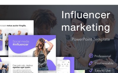 Plantilla de PowerPoint de marketing de influencia